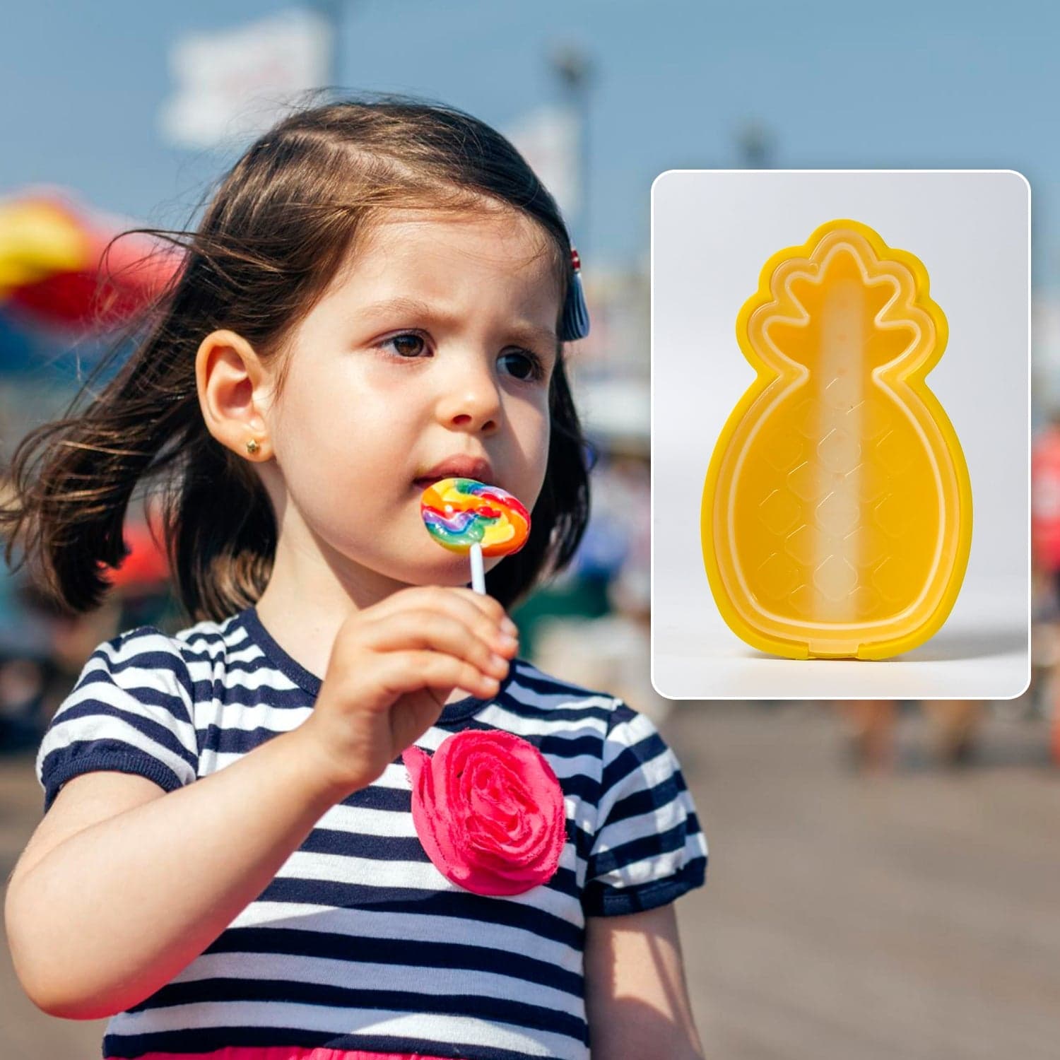 Pineapple Shape Sicle Molds - Durable Silicone Ice Candy Cream Mould thumbnail 2