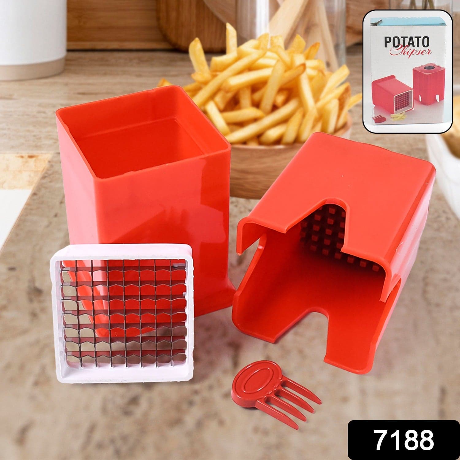 French Fries Potato Chips Strip Cutting Cutter Machine (1 Pc) thumbnail 2