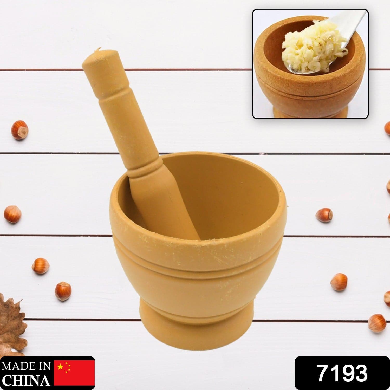 Mortar and Pestle Spice Grinder - Traditional Khalbatta for Kitchen Herb & Spice Preparation thumbnail 2
