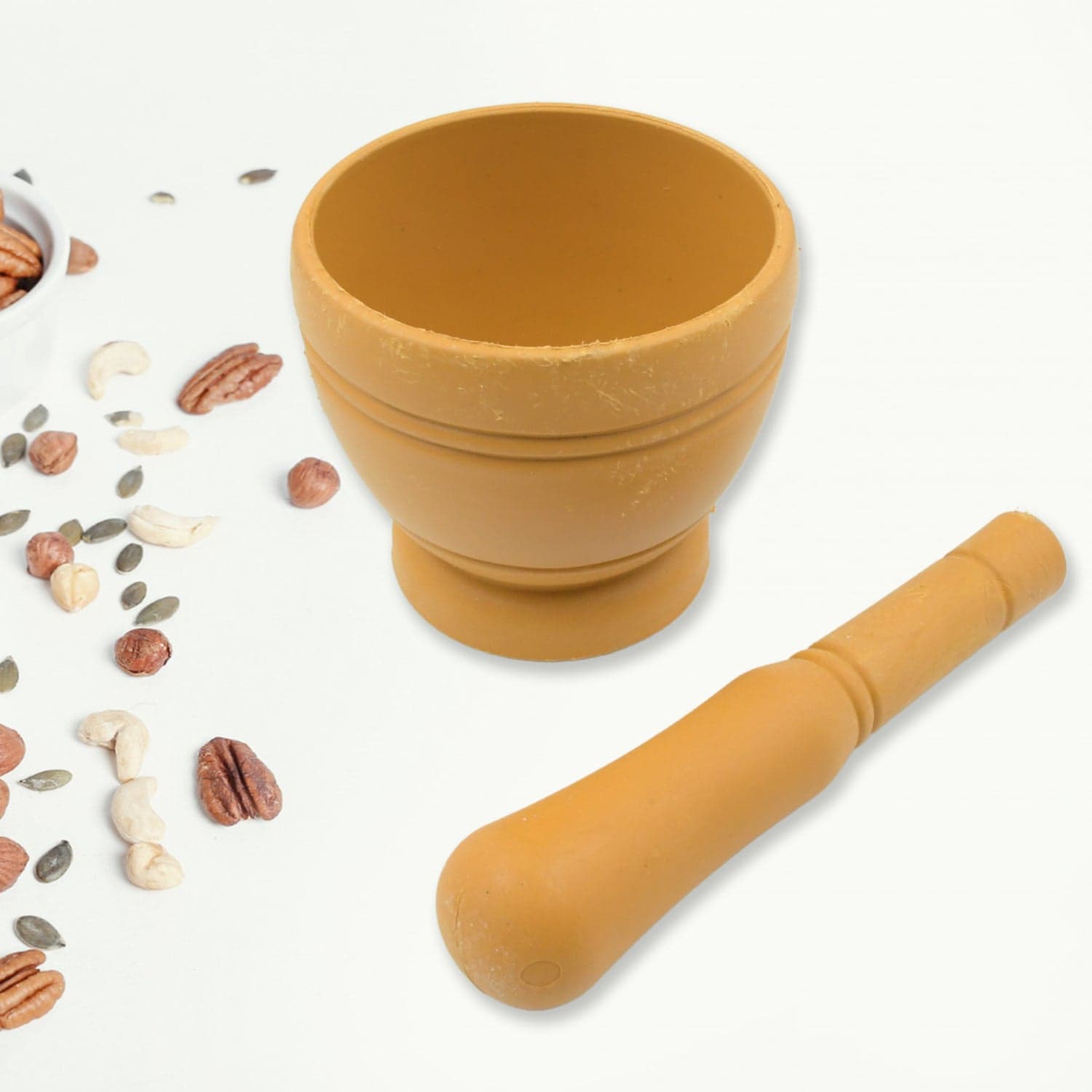 Mortar and Pestle Spice Grinder - Traditional Khalbatta for Kitchen Herb & Spice Preparation thumbnail 3