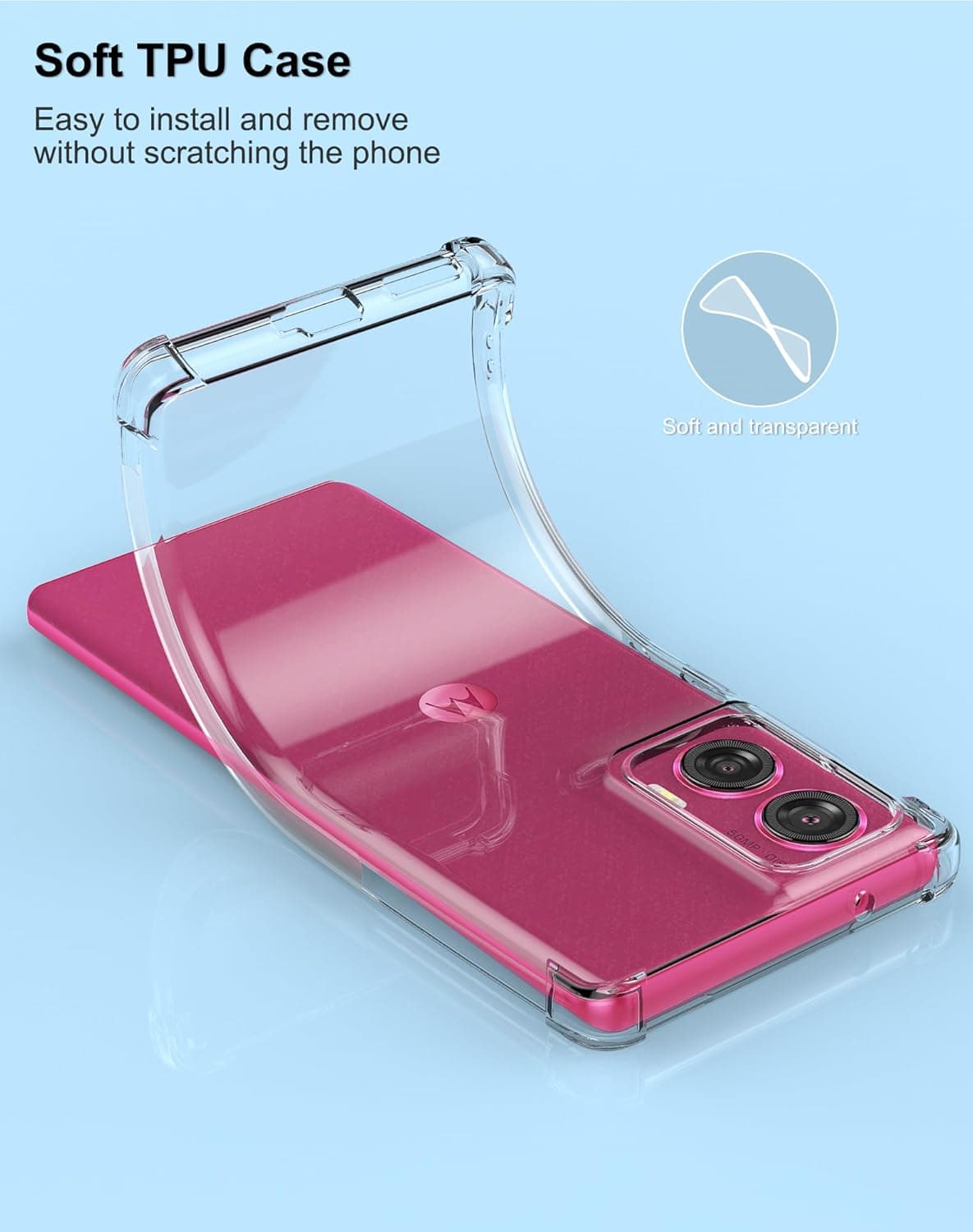 Transparent Shockproof Silicone Protective Back Cover For Motorola Edge 50 Fusion  thumbnail 3