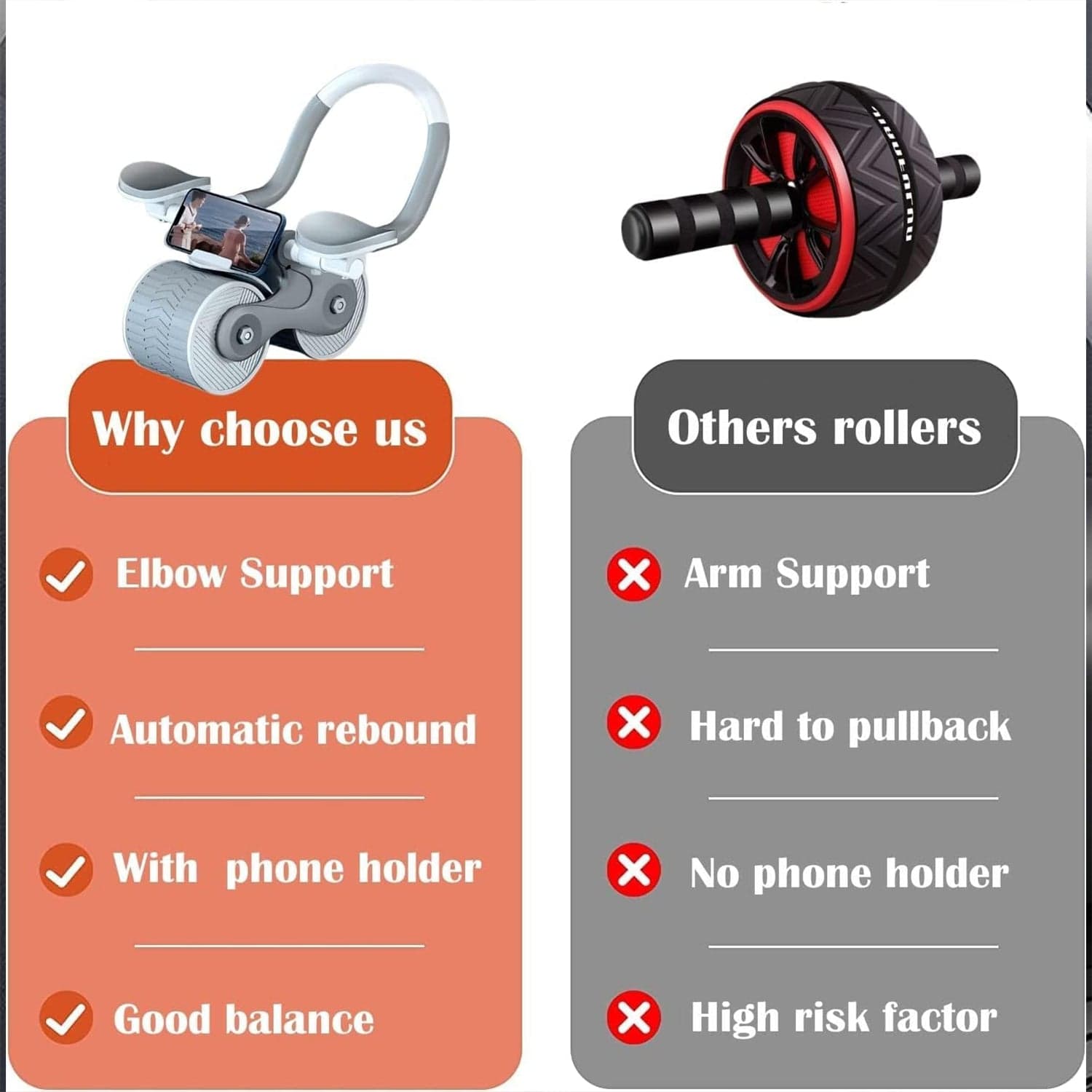Abdominal Roller Wheel Automatic Rebound Sponge Handle thumbnail 5
