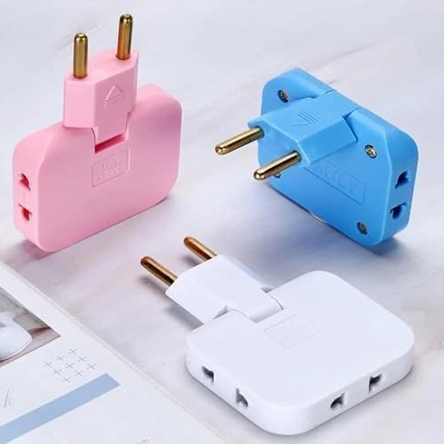 Wireless 3 in 1 Foldable Wall Plug Adapter / Socket / Converter (1 Pc) thumbnail 6