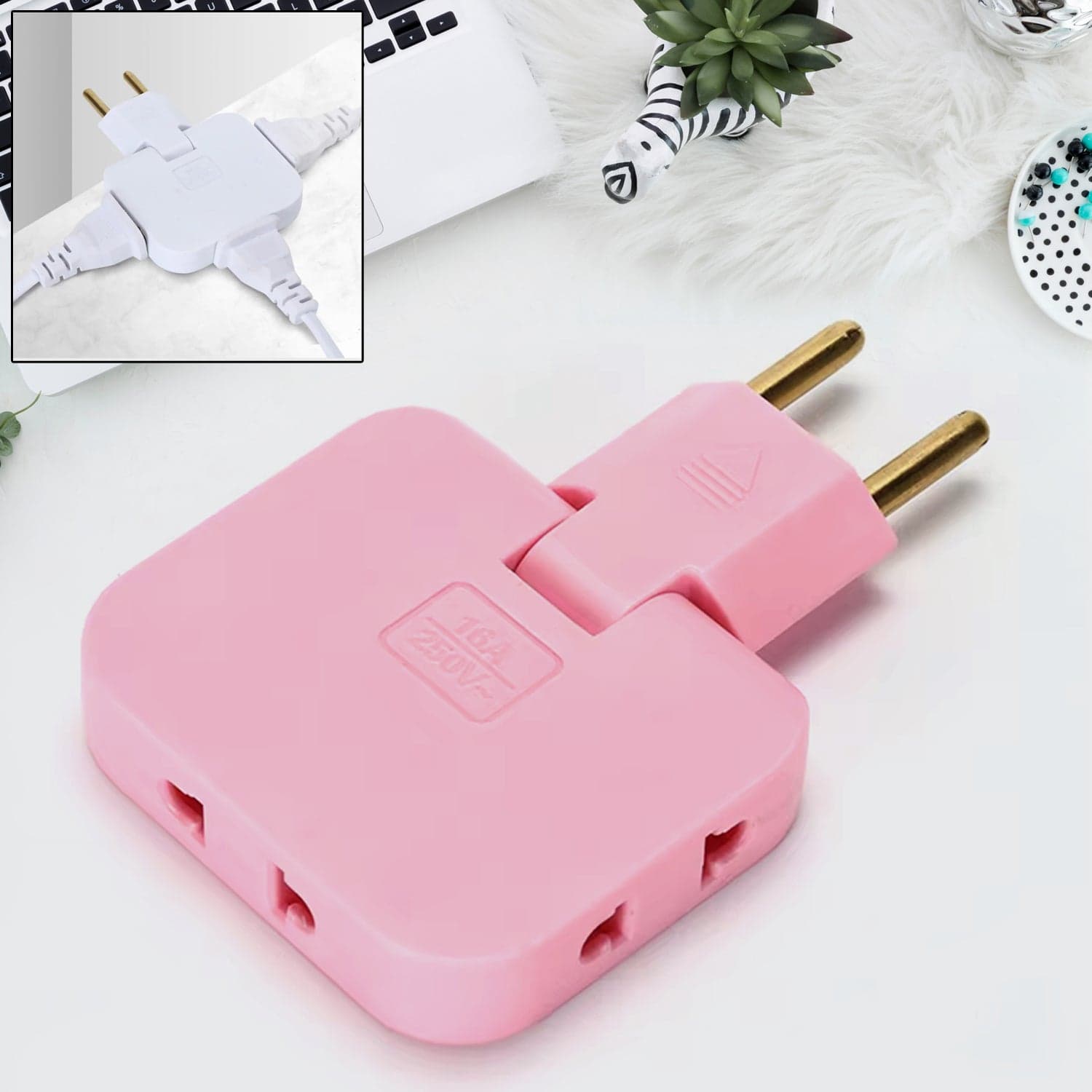 Wireless 3 in 1 Foldable Wall Plug Adapter / Socket / Converter (1 Pc) thumbnail 8