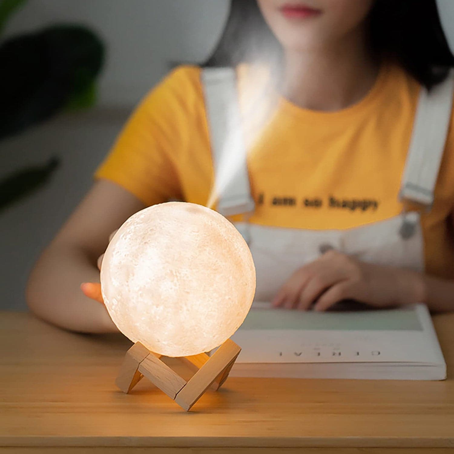 3D 2 in 1 LED Printed Moon Lamp & Aroma Diffuser (1 Pc) thumbnail 6