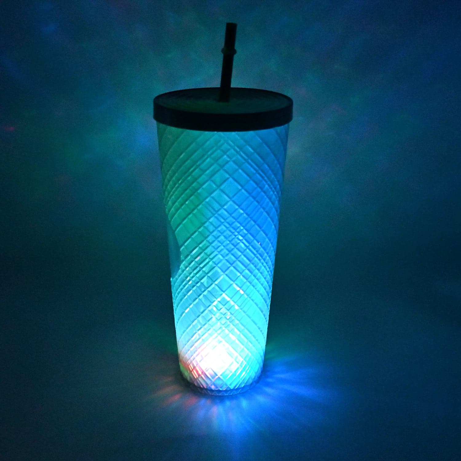 Cup With Straw & Led Lighting Reusable Matte Studded Tumbler With Leak Proof Lid Bpa Free (1 Pc) thumbnail 1