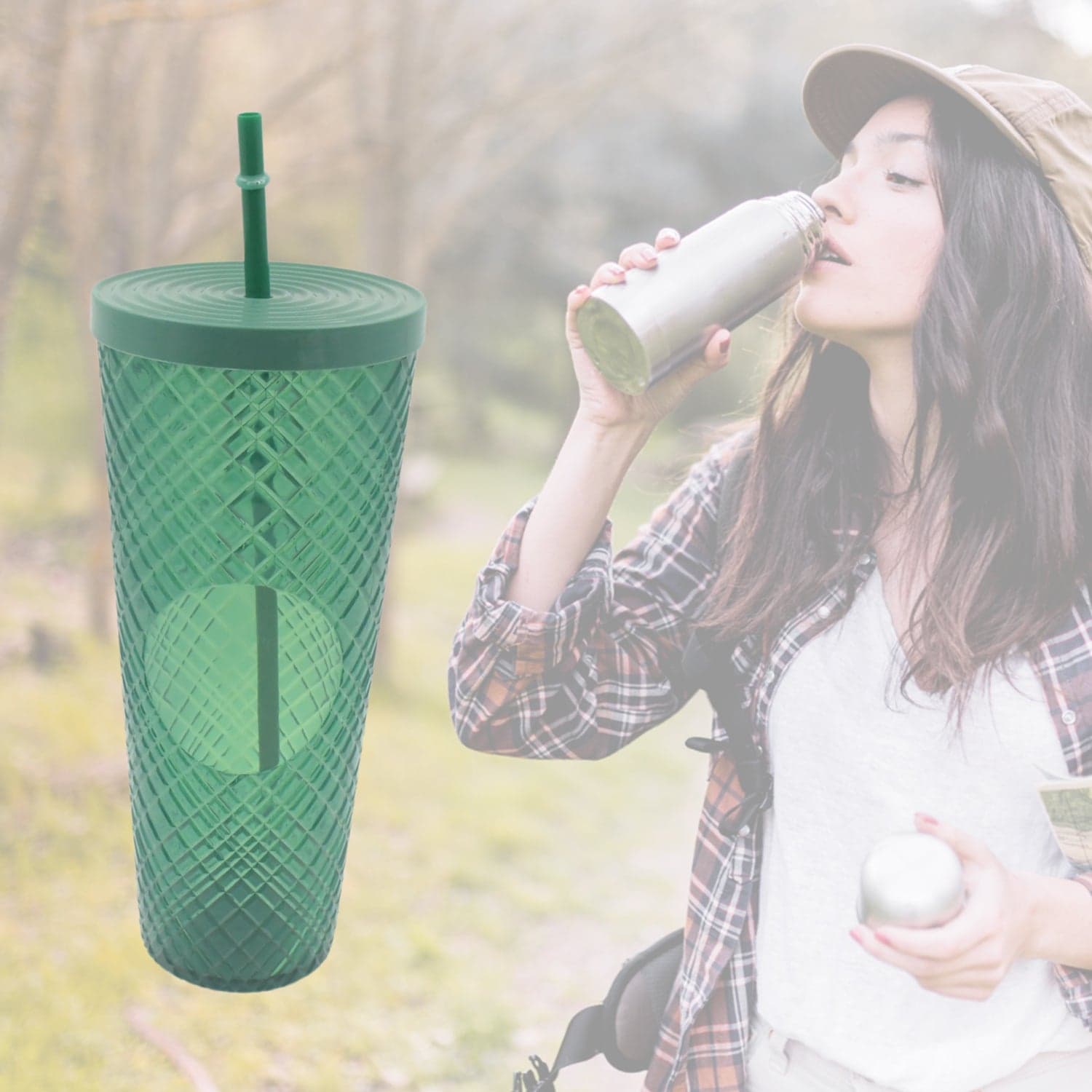 Cup With Straw & Led Lighting Reusable Matte Studded Tumbler With Leak Proof Lid Bpa Free (1 Pc) thumbnail 5