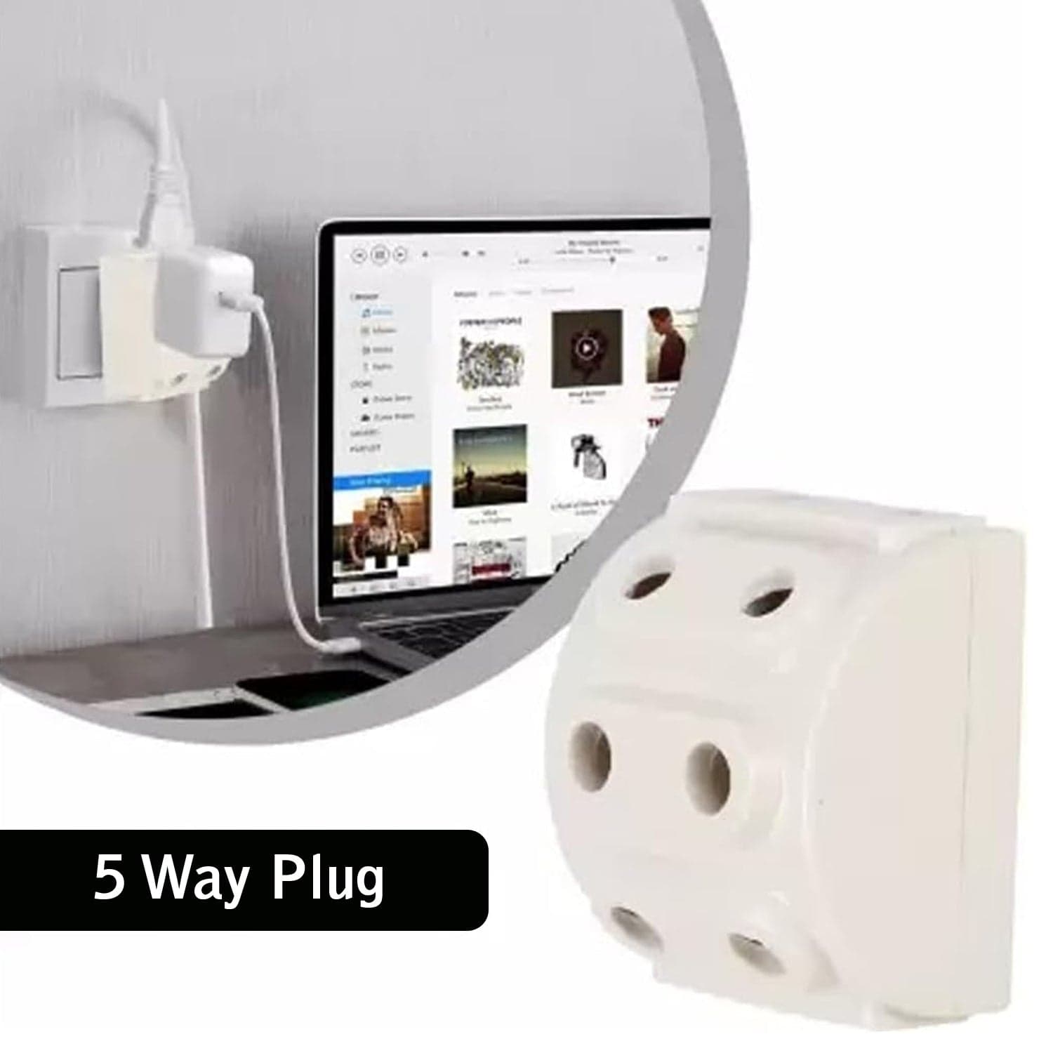 5-Way 2 Pin Multi-Plug Socket / Converter (1 Pc) thumbnail 7