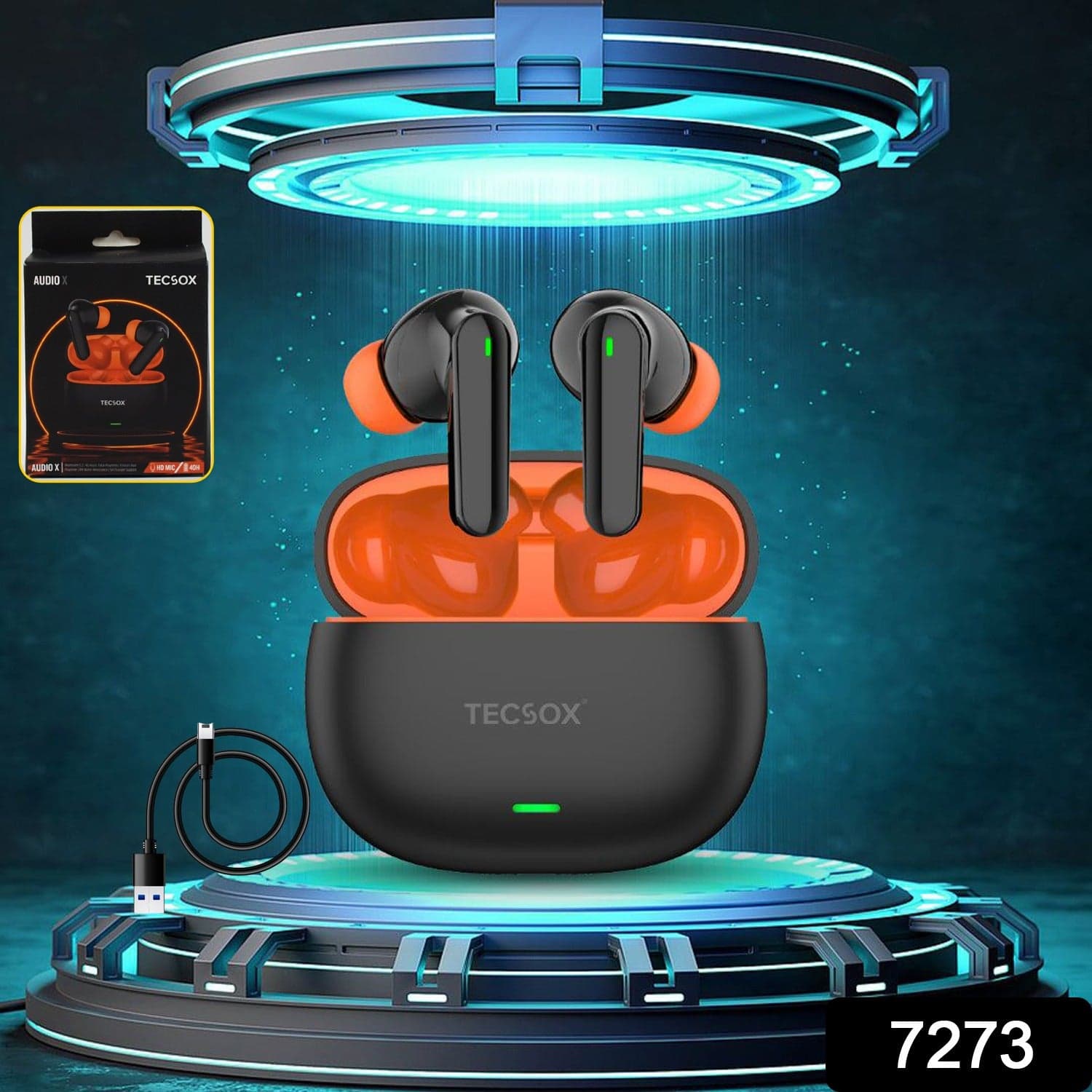 AudioX Bluetooth Earbuds, 40 Hr | Powerful Bass (1 Pc) thumbnail 2