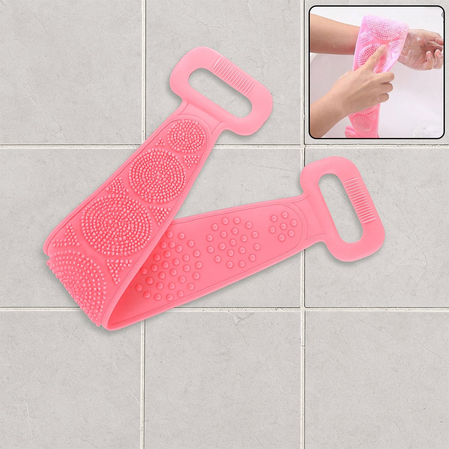 Eco-Friendly Silicone Shower Brush & Back Scrubber Towel thumbnail 1