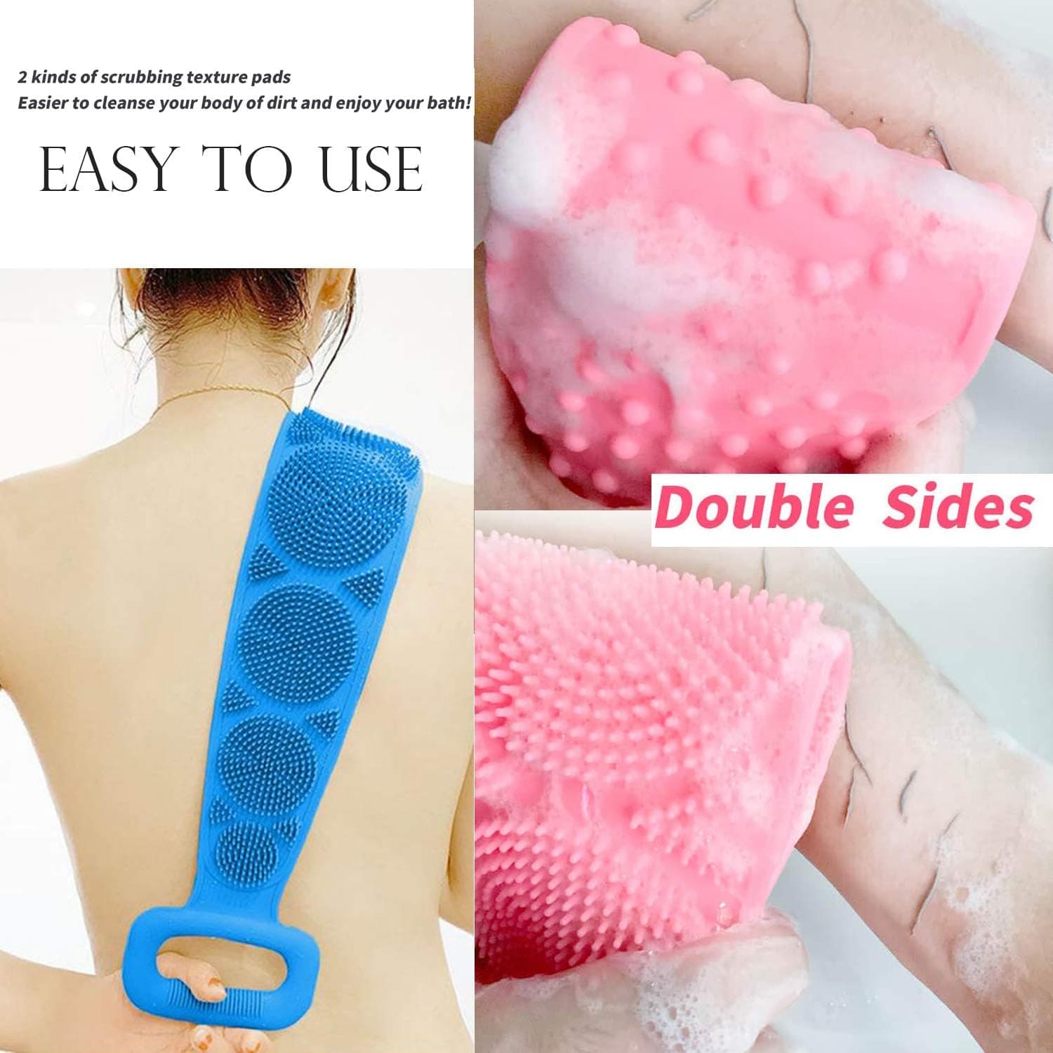 Eco-Friendly Silicone Shower Brush & Back Scrubber Towel thumbnail 5