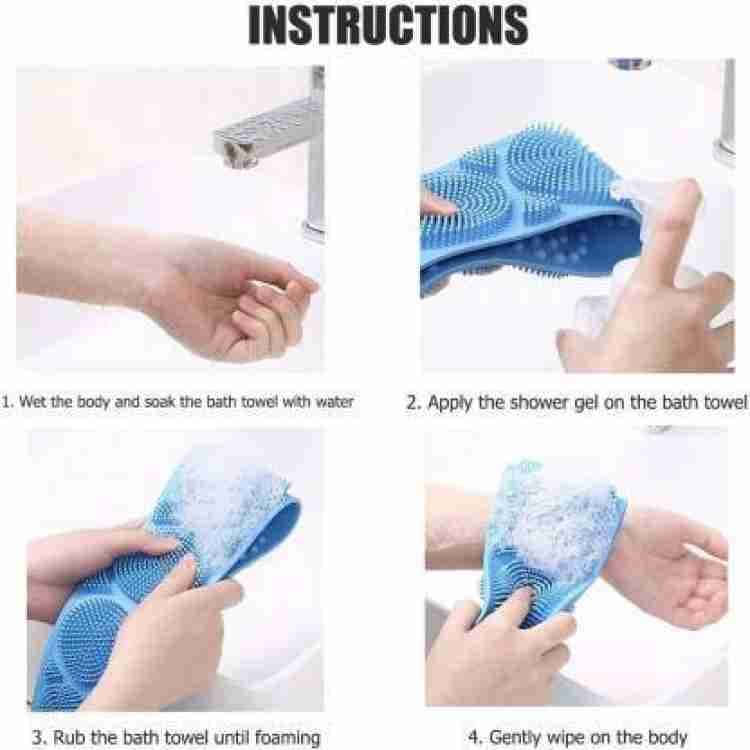 Silicone Body Back Scrubber Double Side Bathing Brush For Skin Deep Cleaning thumbnail 6