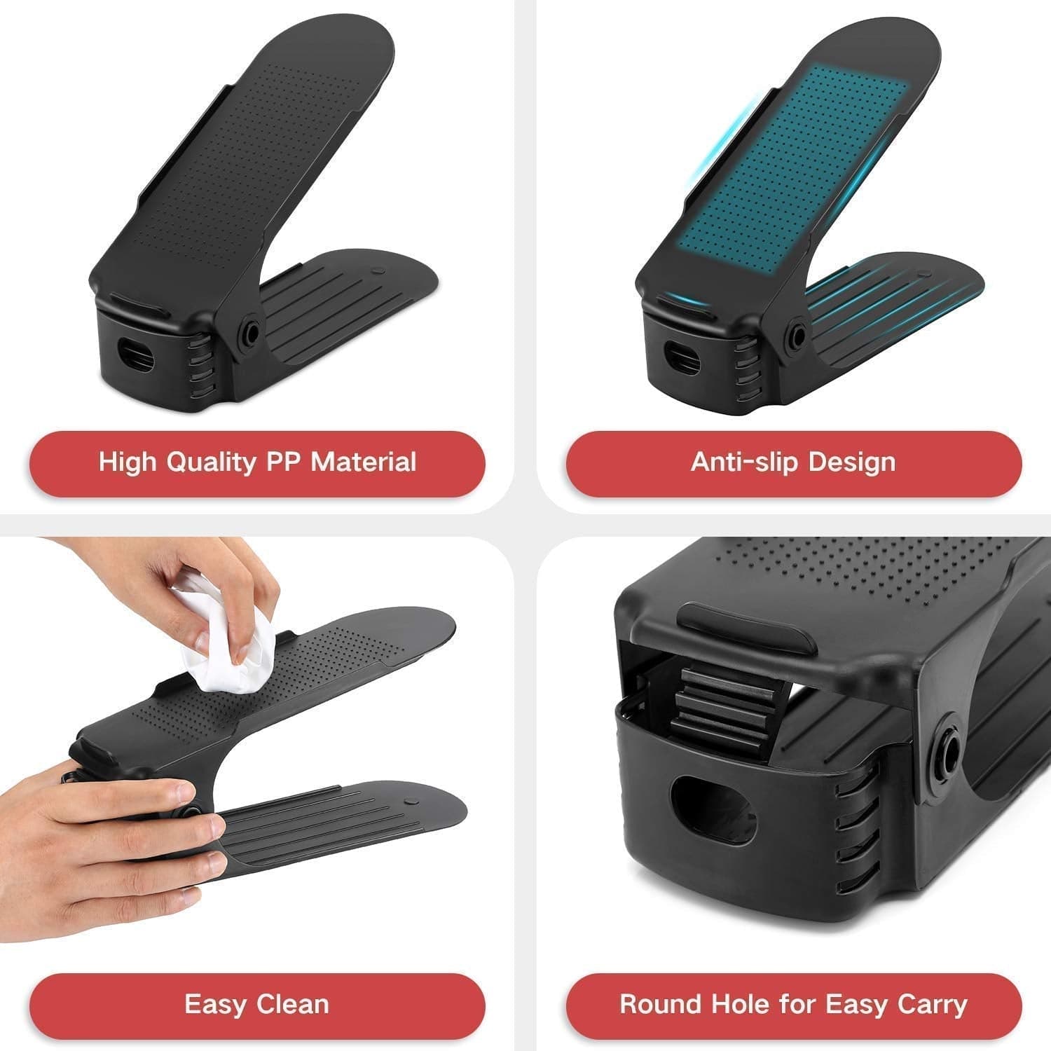 ADJUSTABLE FOLDING SHOE SLOTS ORGANIZER. thumbnail 4