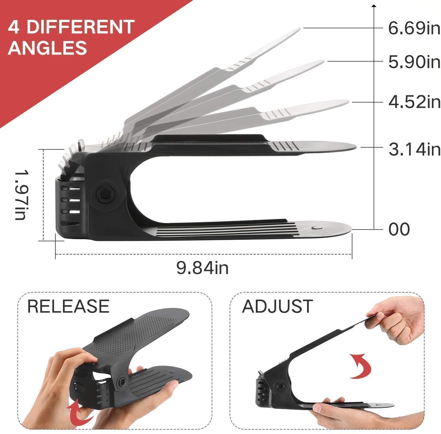 ADJUSTABLE FOLDING SHOE SLOTS ORGANIZER. thumbnail 7