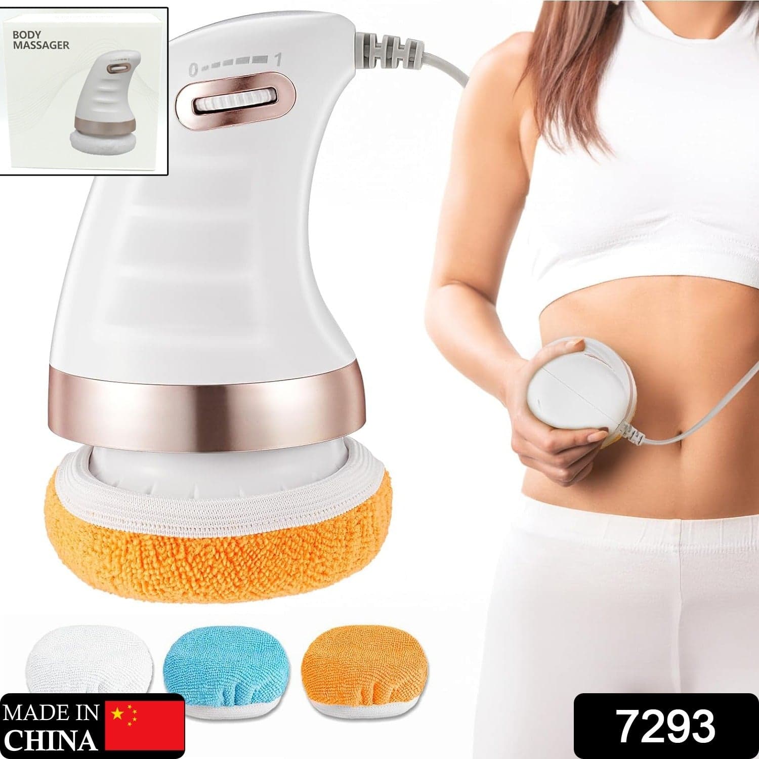 Body Sculpting Massager With 3 Pads, Adjustable Speed, Handheld Electric Massager For Full Body (1 Pc) thumbnail 2