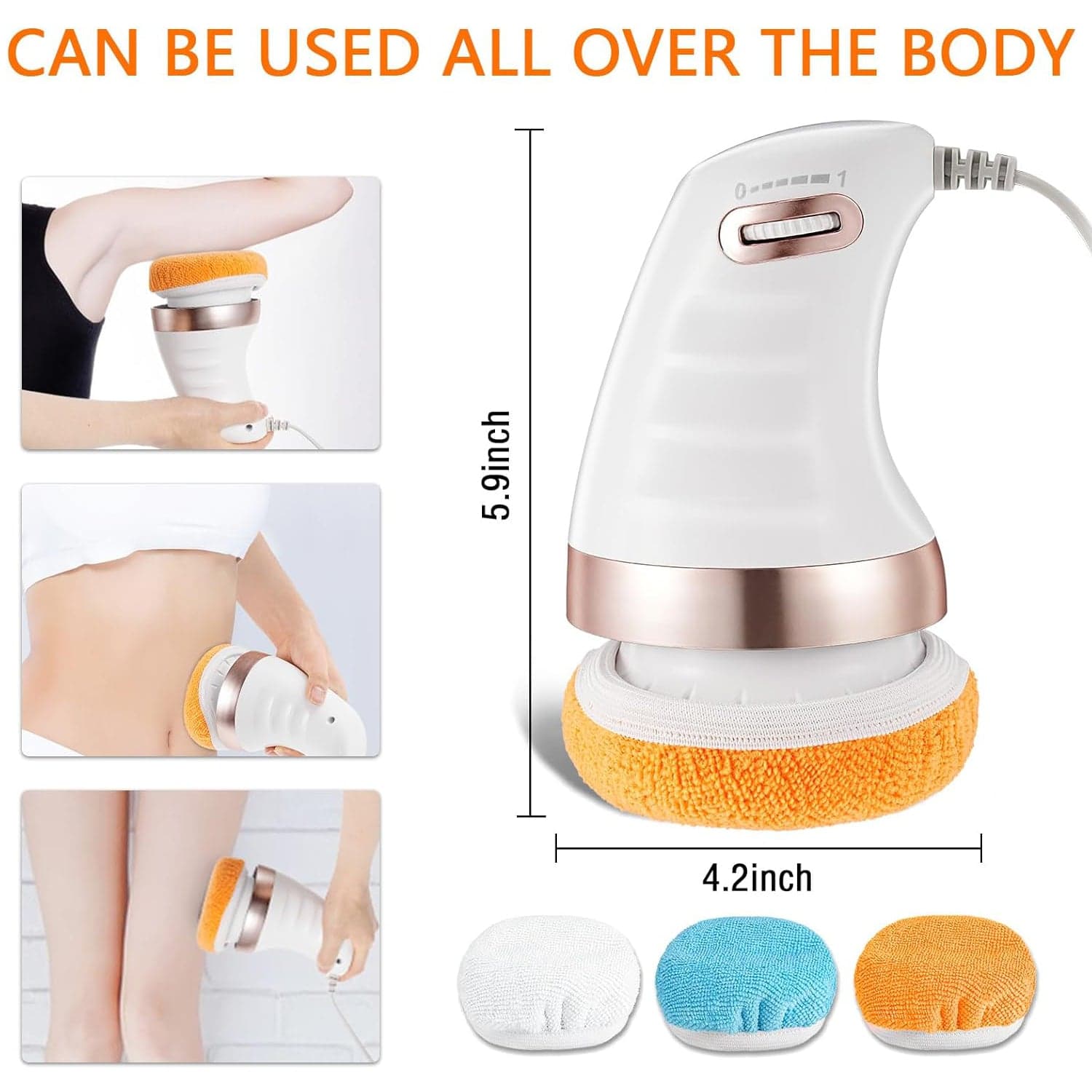 Body Sculpting Massager With 3 Pads, Adjustable Speed, Handheld Electric Massager For Full Body (1 Pc) thumbnail 8