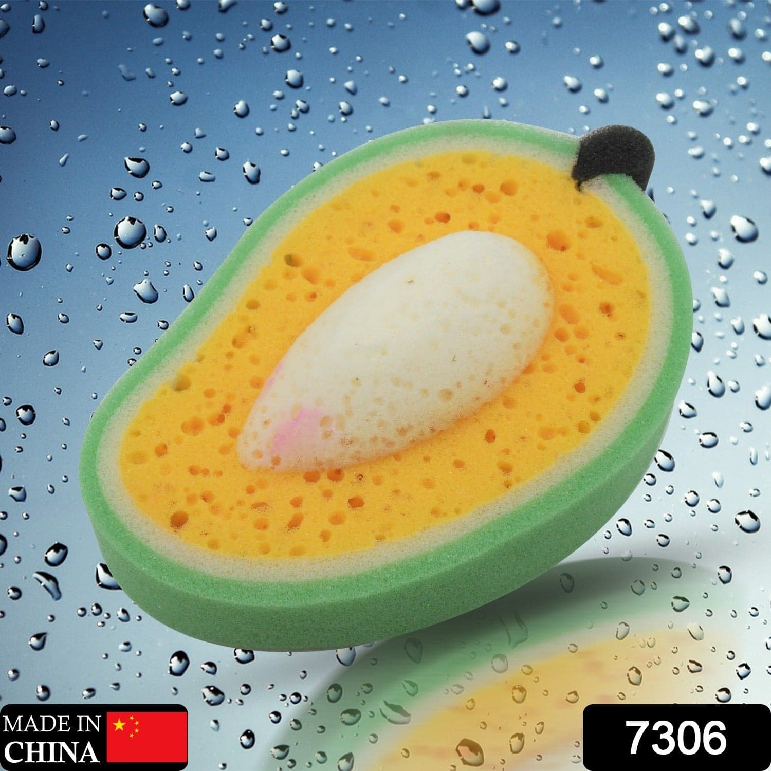Multipurpose Mango Dish Sponge: Cleans Kitchen & Bath (Soft & Durable, 1 Pc) thumbnail 2