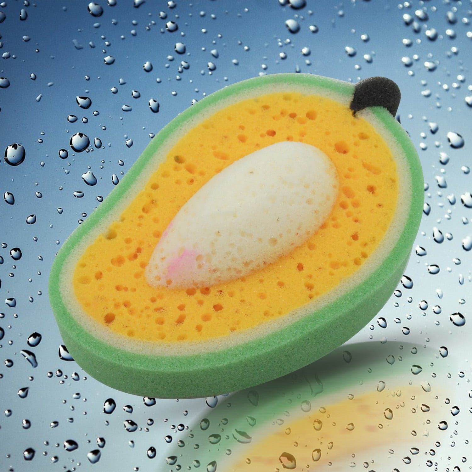 Multipurpose Mango Dish Sponge: Cleans Kitchen & Bath (Soft & Durable, 1 Pc) thumbnail 3