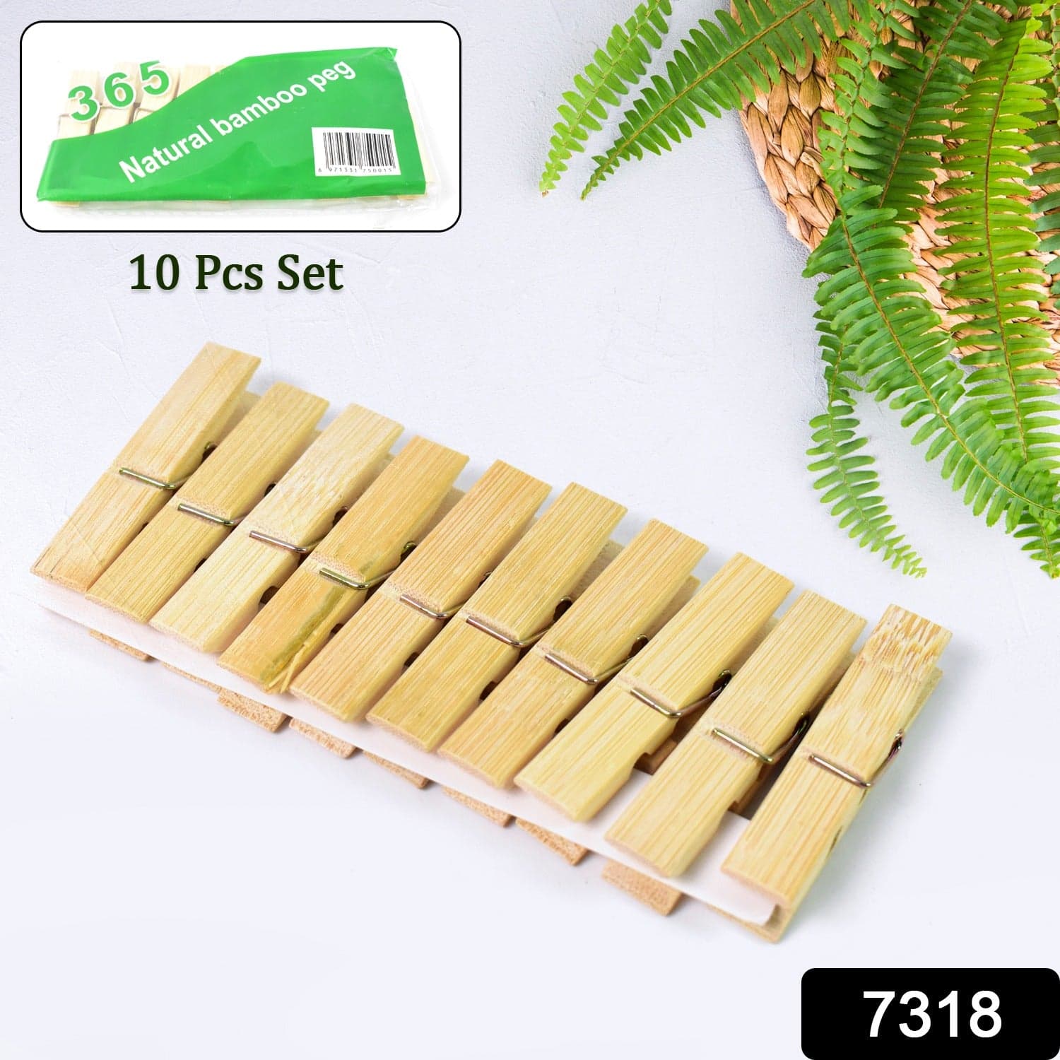 Heavy Duty Bamboo Wooden Cloth Clips / Pegs (10 Pcs Set) thumbnail 2