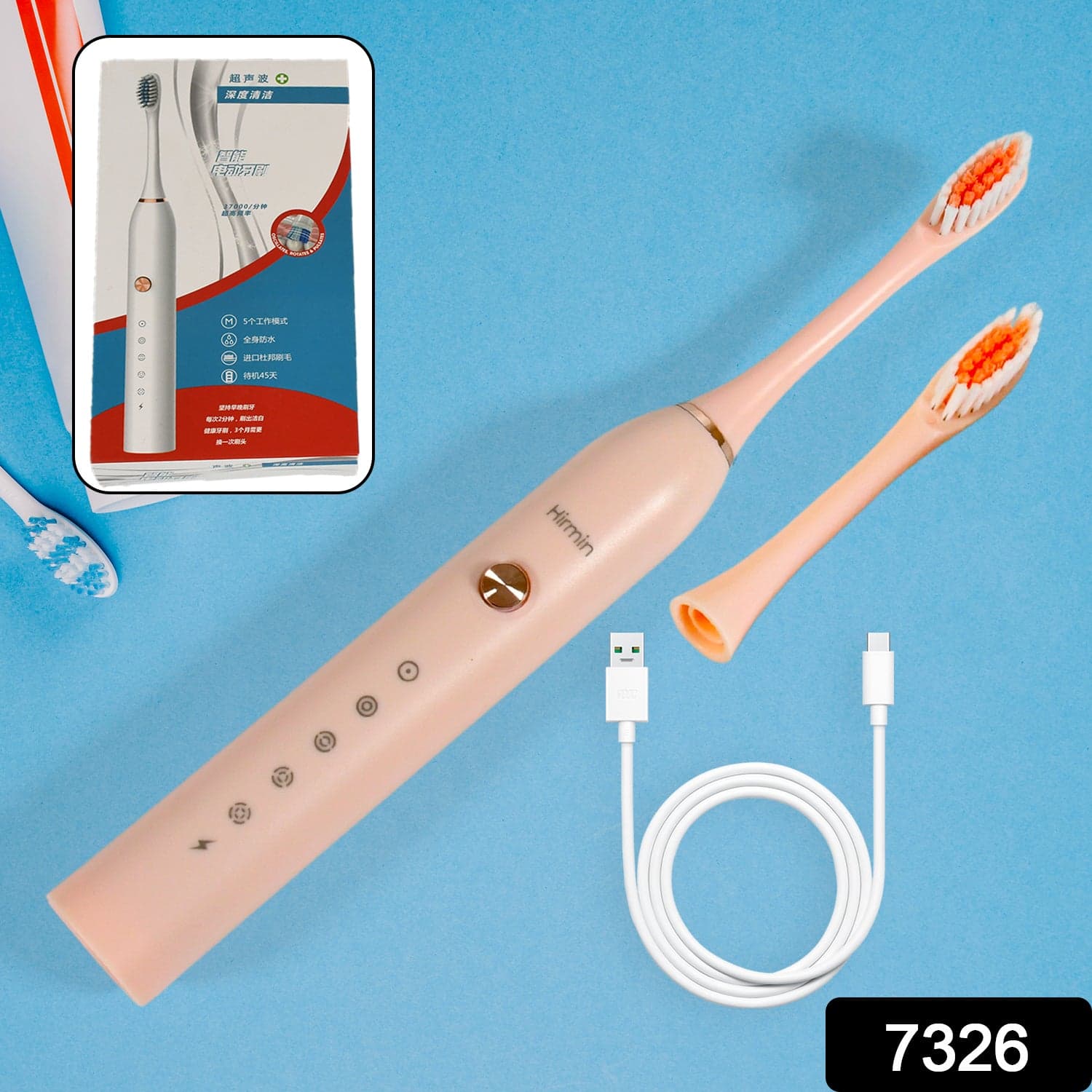 Electric Toothbrush For Adults And Teens, Electric Toothbrush Deep Cleansing Toothbrush With Extra Brush Heads thumbnail 2