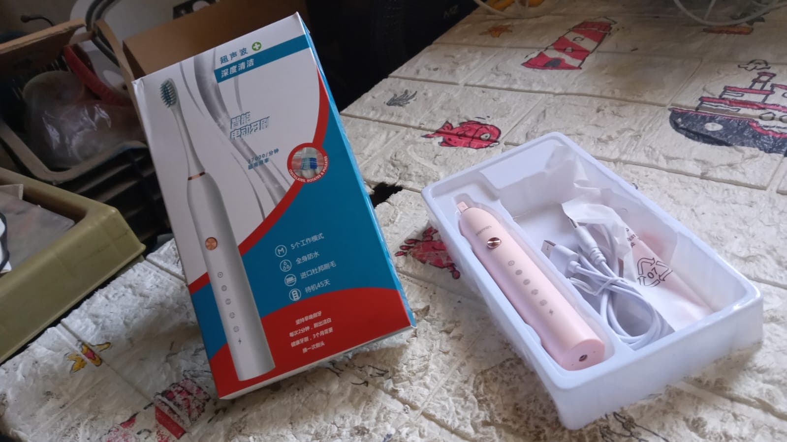 Electric Toothbrush For Adults And Teens, Electric Toothbrush Deep Cleansing Toothbrush With Extra Brush Heads thumbnail 7