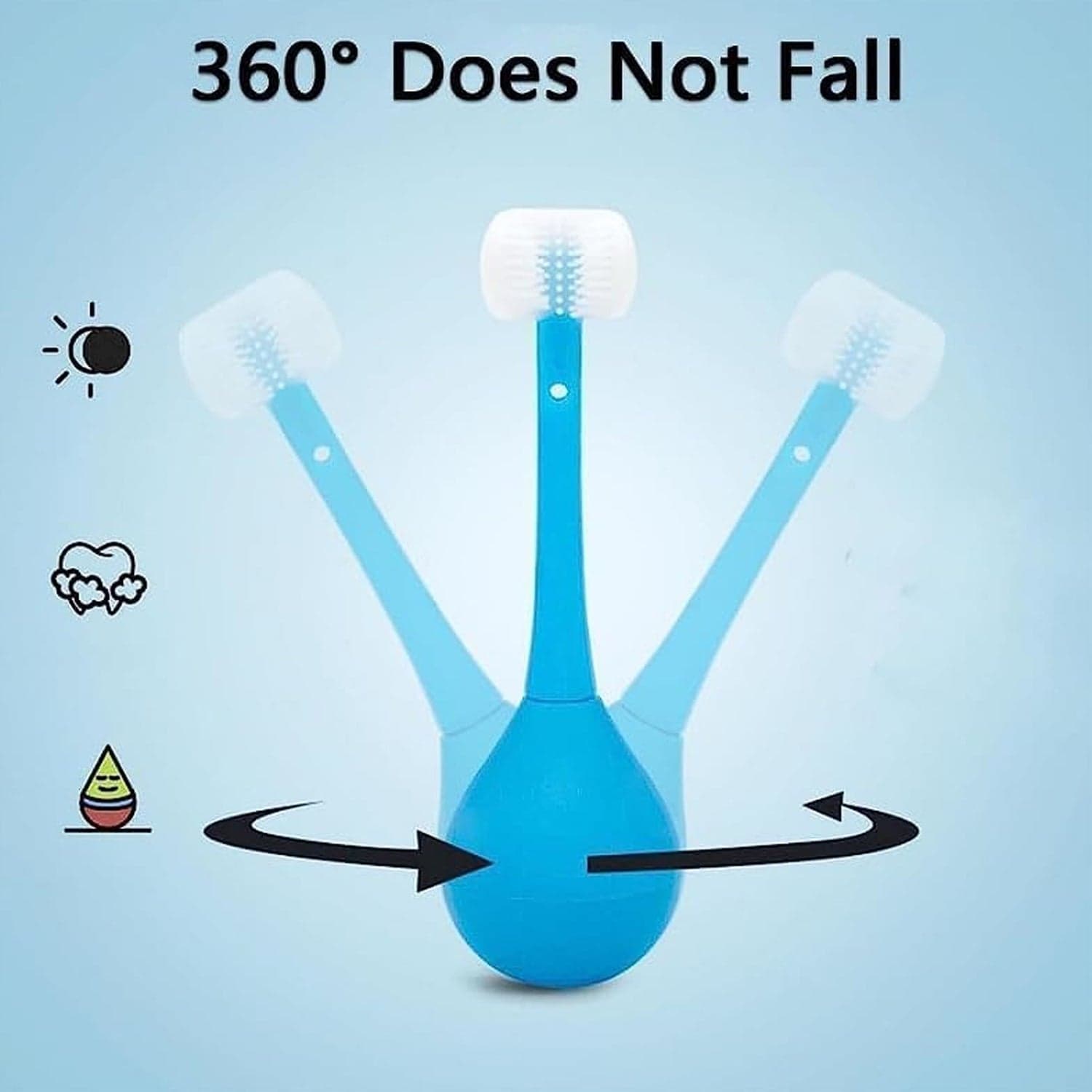 Soft Bristle 3-Sided Training Toothbrush Of Inverted Silicone Head For Kids (Ages 2-12 thumbnail 6