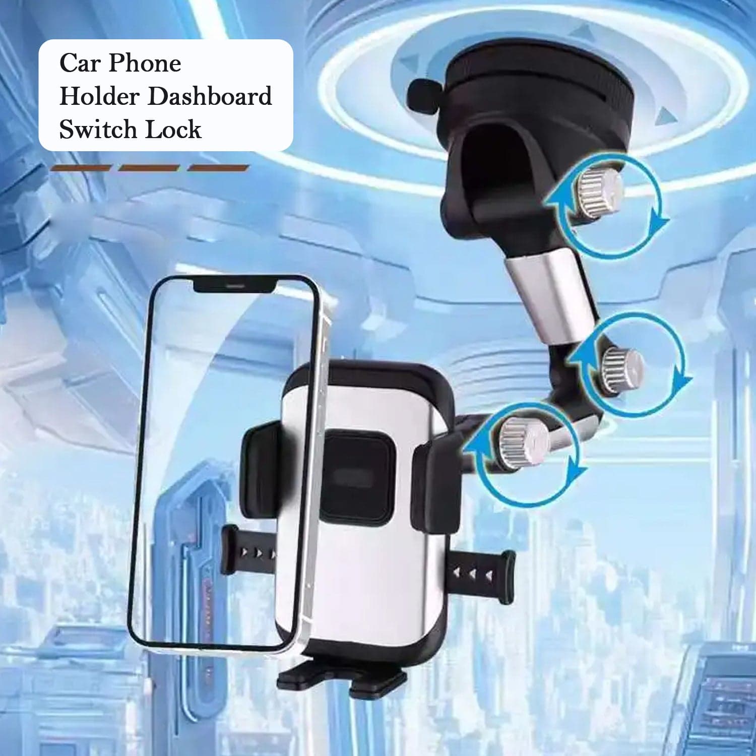 Adjustable Long-Arm Suction Cup Car Phone Holder (1 Pc) thumbnail 5
