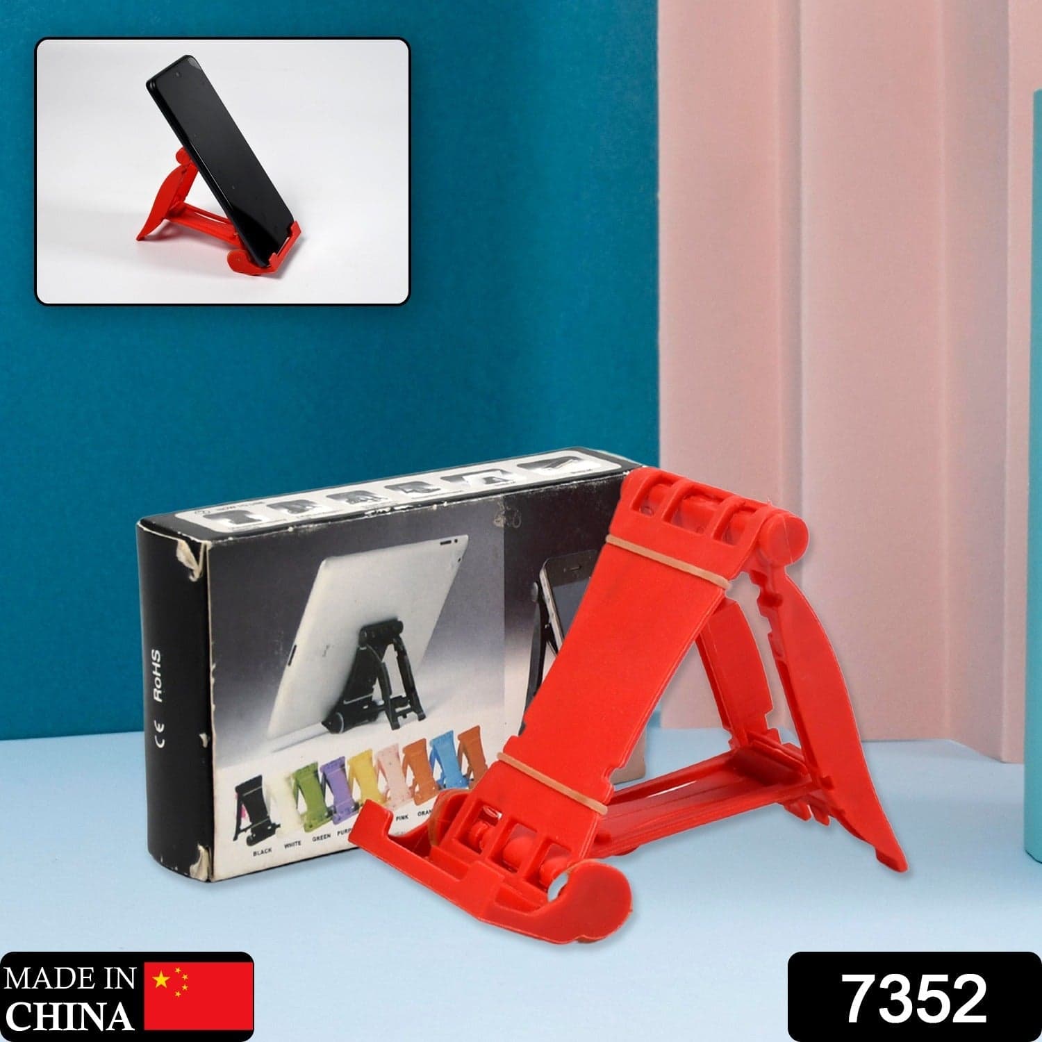 Adjustable Foldable Plastic Square Mobile Stand Premium Mobile Stand Use For Home  thumbnail 2