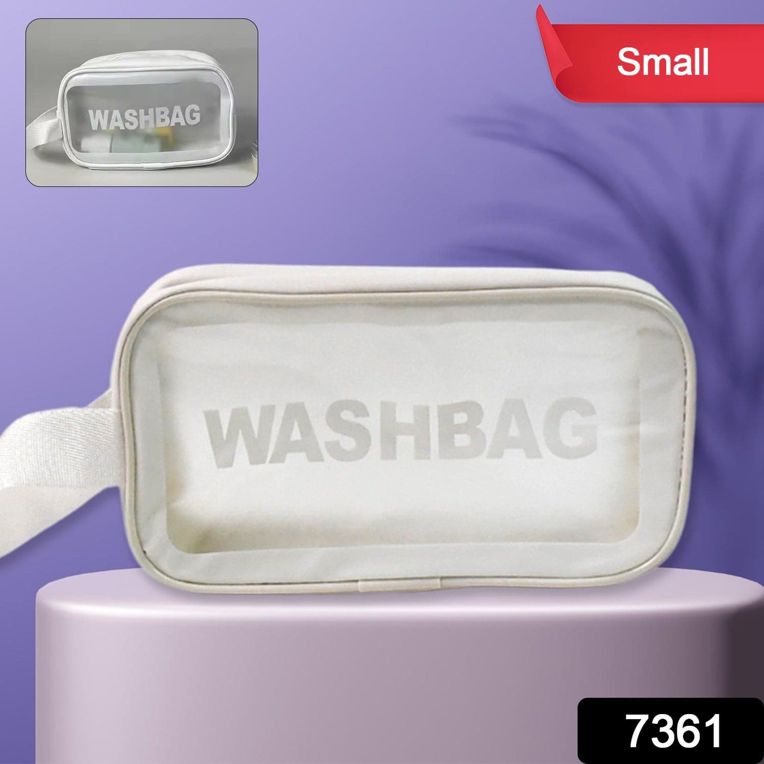 Small Zippered Cosmetic Pouch, Toiletry Bag for Cosmetics (1 Pc) thumbnail 2