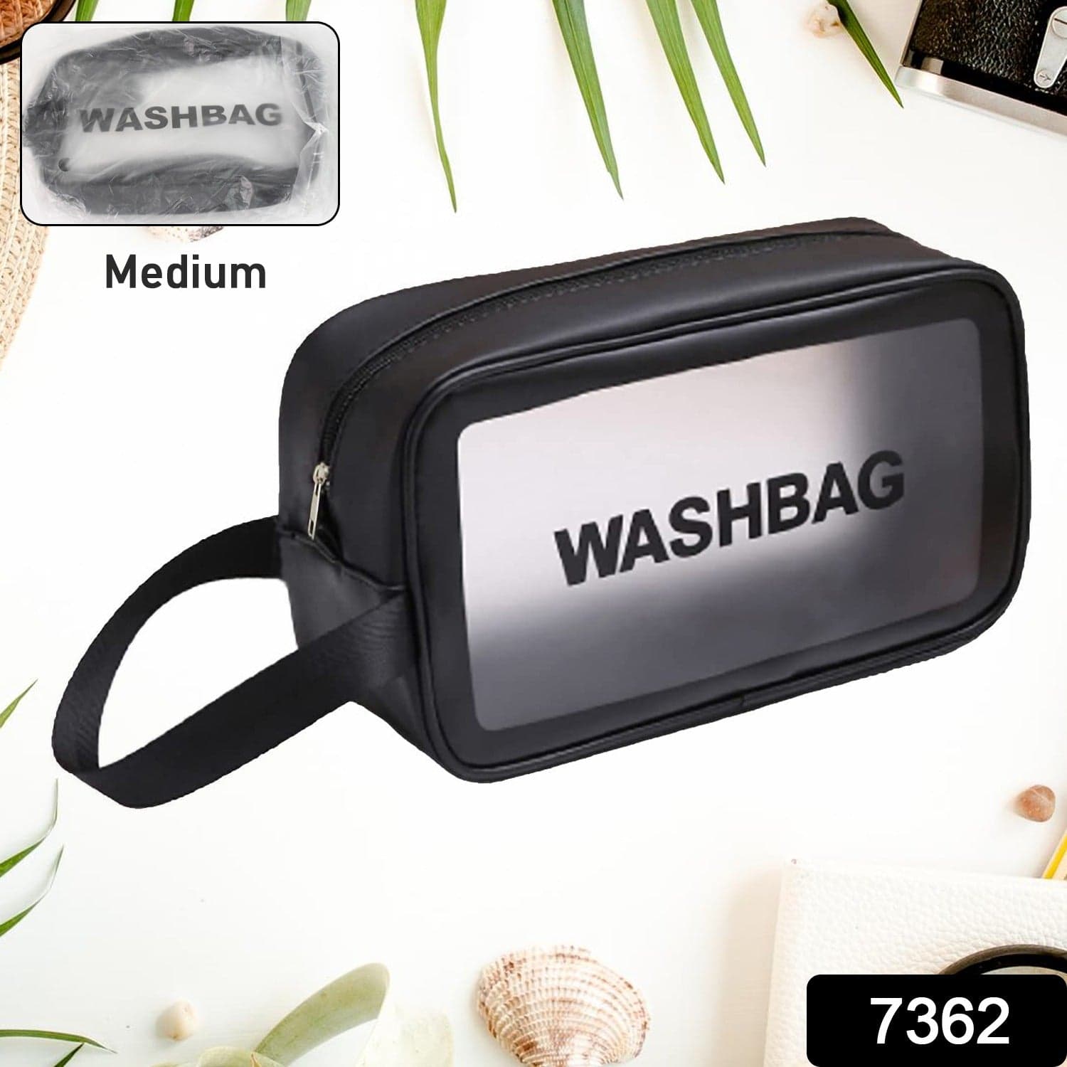 Medium Zippered Cosmetic Pouch, Toiletry Bag for Cosmetics (1 Pc) thumbnail 2