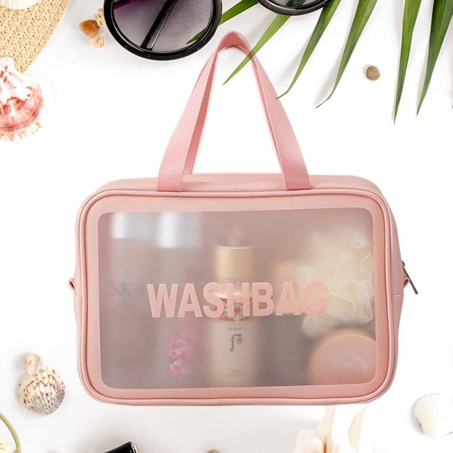 Big Zippered Cosmetic Pouch, Toiletry Bag for Cosmetics (1 Pc) thumbnail 6