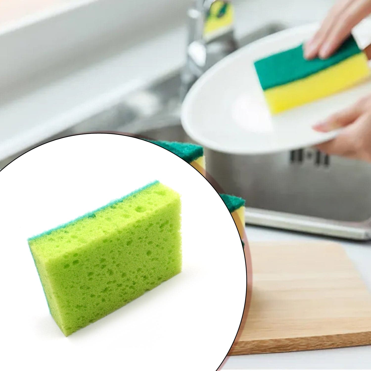 2-in-1 Multi-Purpose Scrub Sponge of Wear Resistant Dish & Furniture Cleaner (1 Pc) thumbnail 3