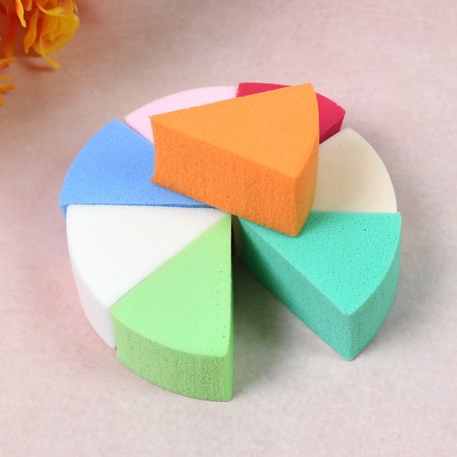 Makeup Sponge Triangle Shaped Mix Colour Cosmetic Puff (8 Pcs Set) thumbnail 3