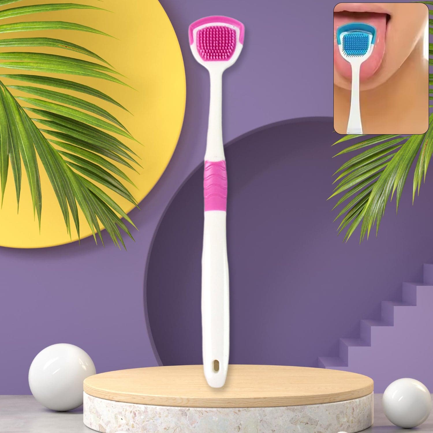 Tongue Cleaner Brush, Silicone Tongue Scraper (1 Pc) thumbnail 6