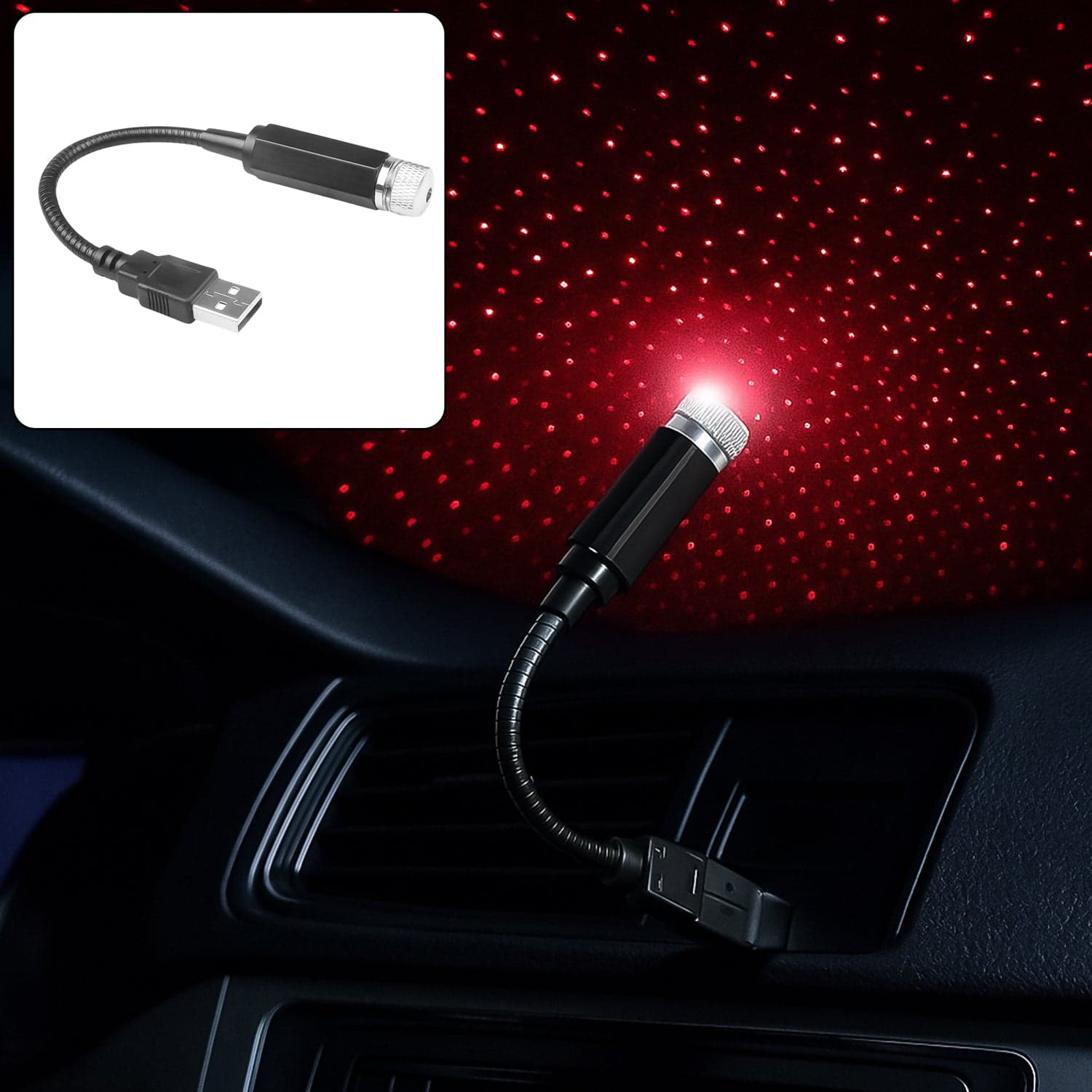 USB Star Projector of Adjustable Night Light for Home & Car thumbnail 1