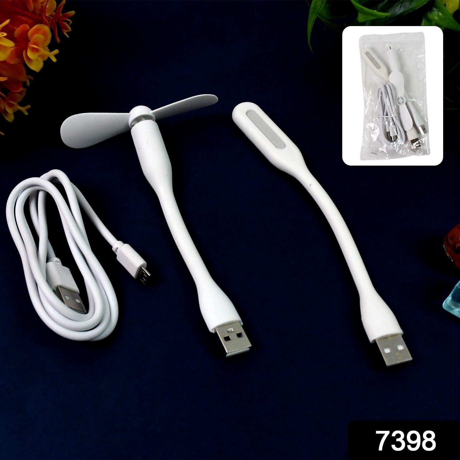 Portable Mini USB Fan, USB Light & Micro USB Cable (3 Pcs Set) thumbnail 2