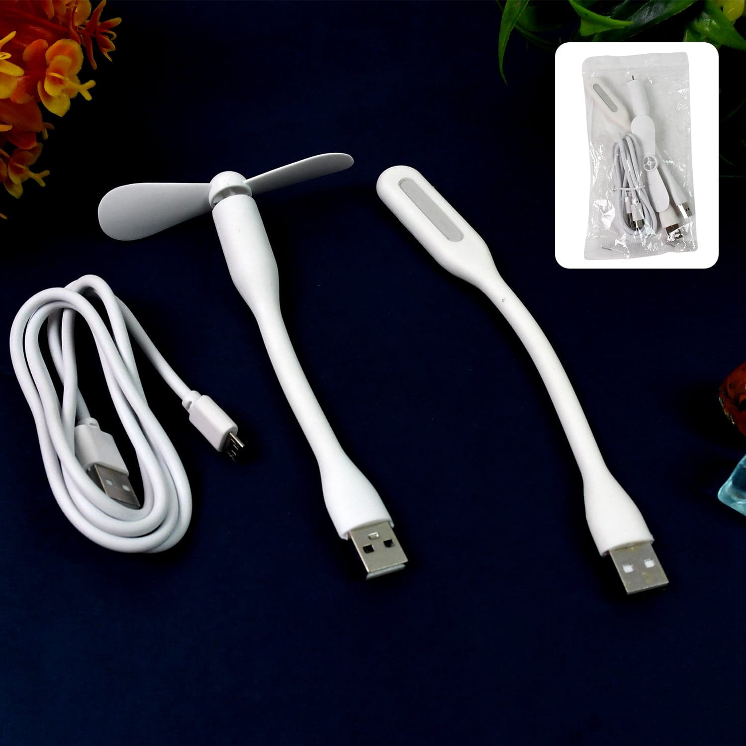 Portable Mini USB Fan, USB Light & Micro USB Cable (3 Pcs Set) thumbnail 6