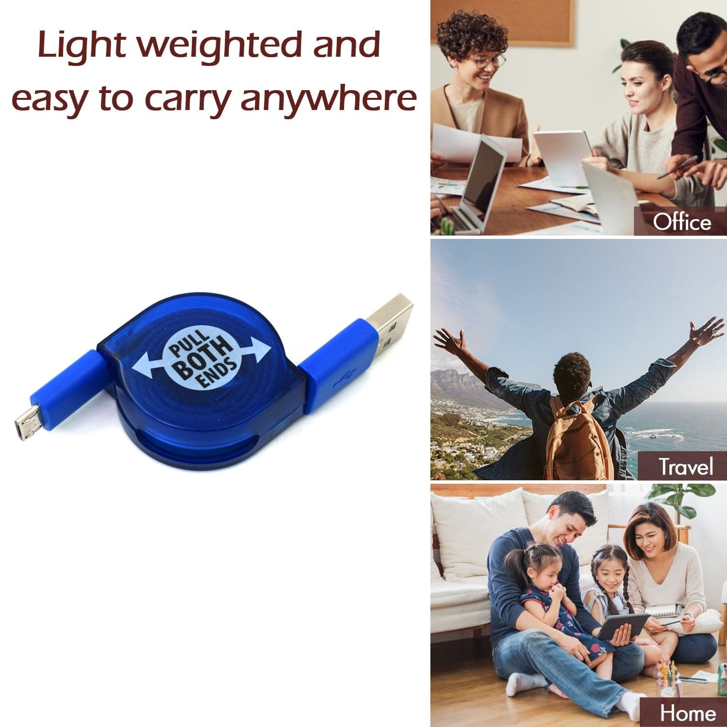 Retractable Usb Charge widely used for charging various types of smartphones and technical devices present in all kind of places etc. thumbnail 7