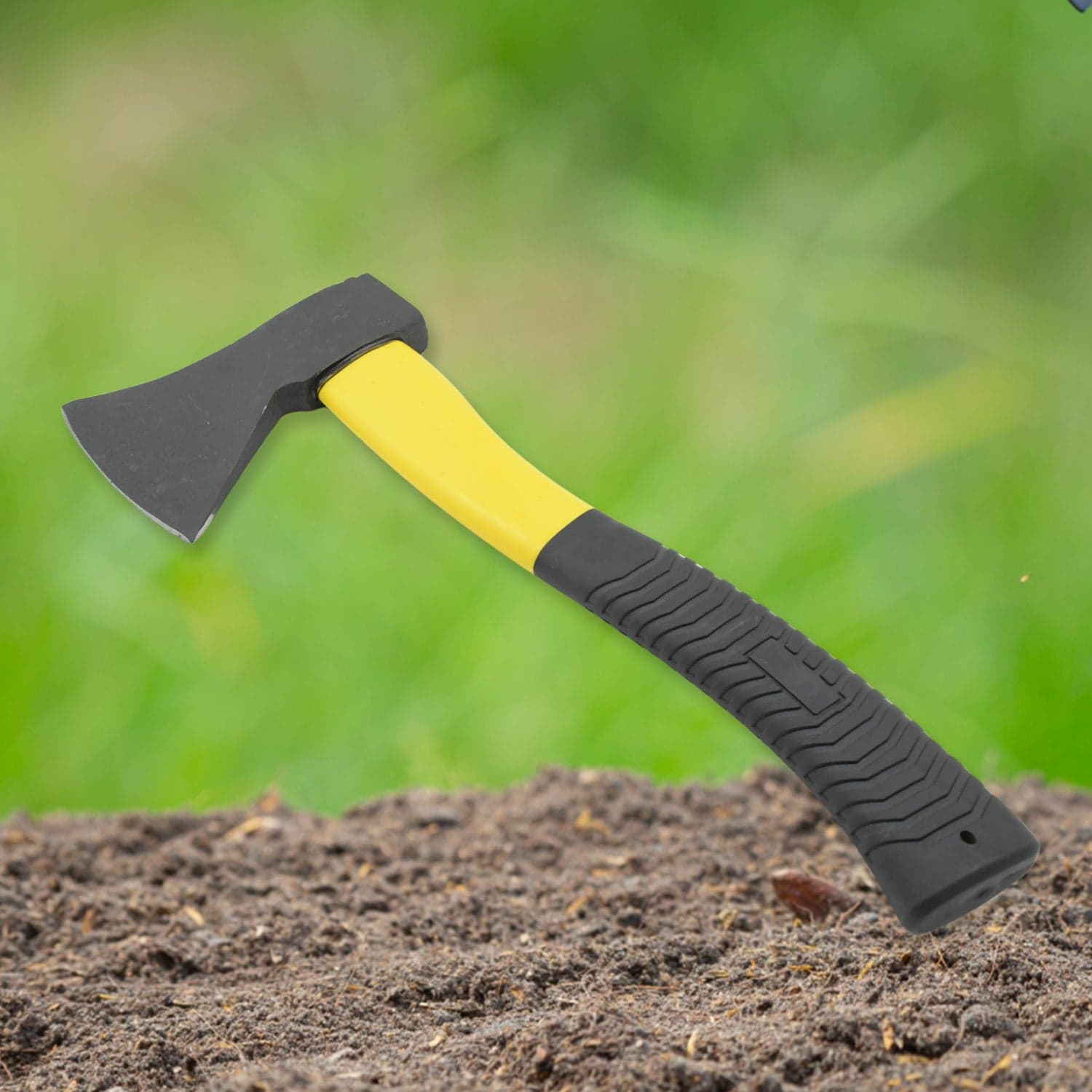 Gardening Tools Hatchet Axe Fiberglass Body Rubberized Handle Wood Cutting Axe thumbnail 3
