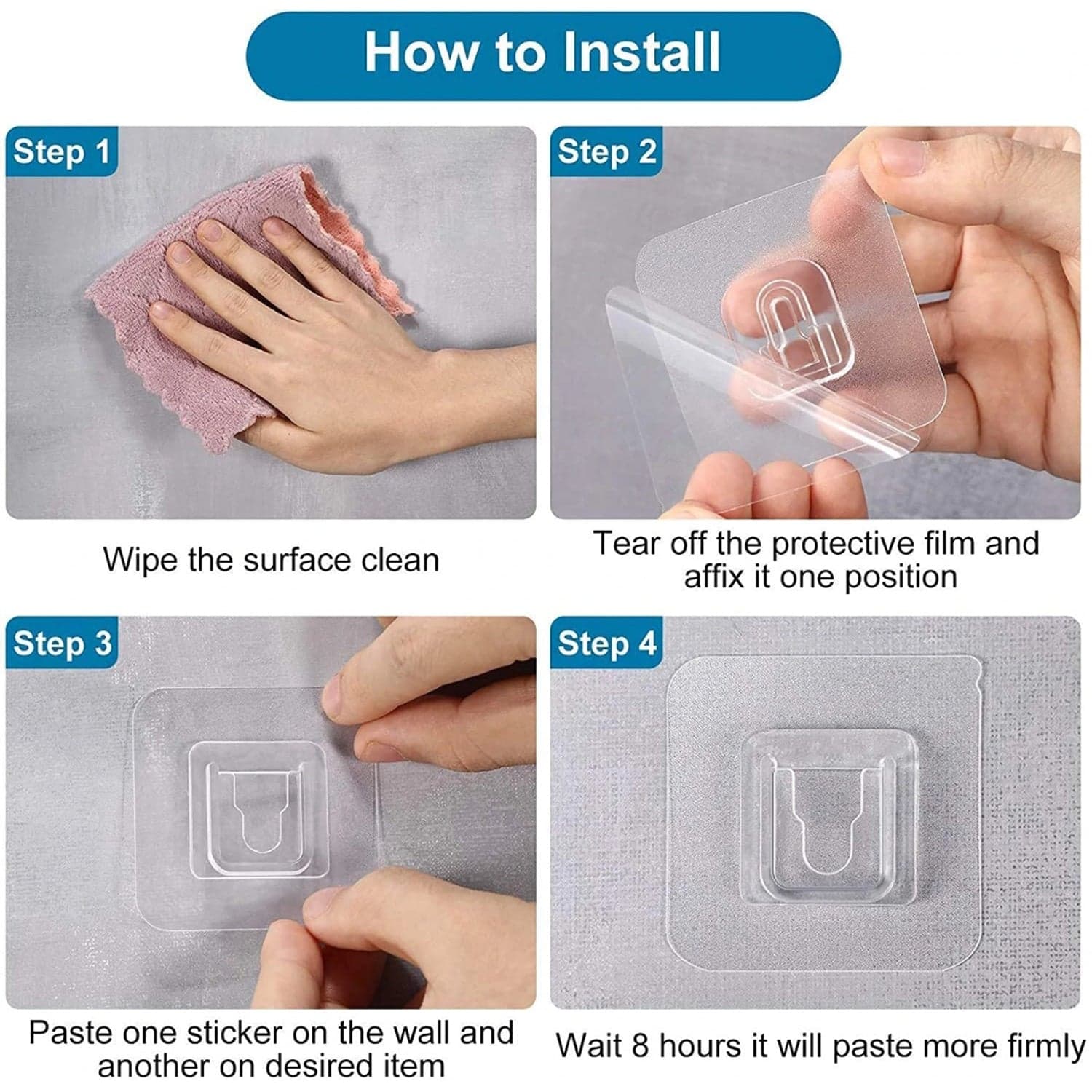 Transparent Adhesive Male Hook Used For Hanging Various Types Of Items (1Pc) thumbnail 6