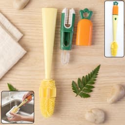 3 in 1 Bottle Cleaning Brush the Gentle & Reusable with Silicone Head