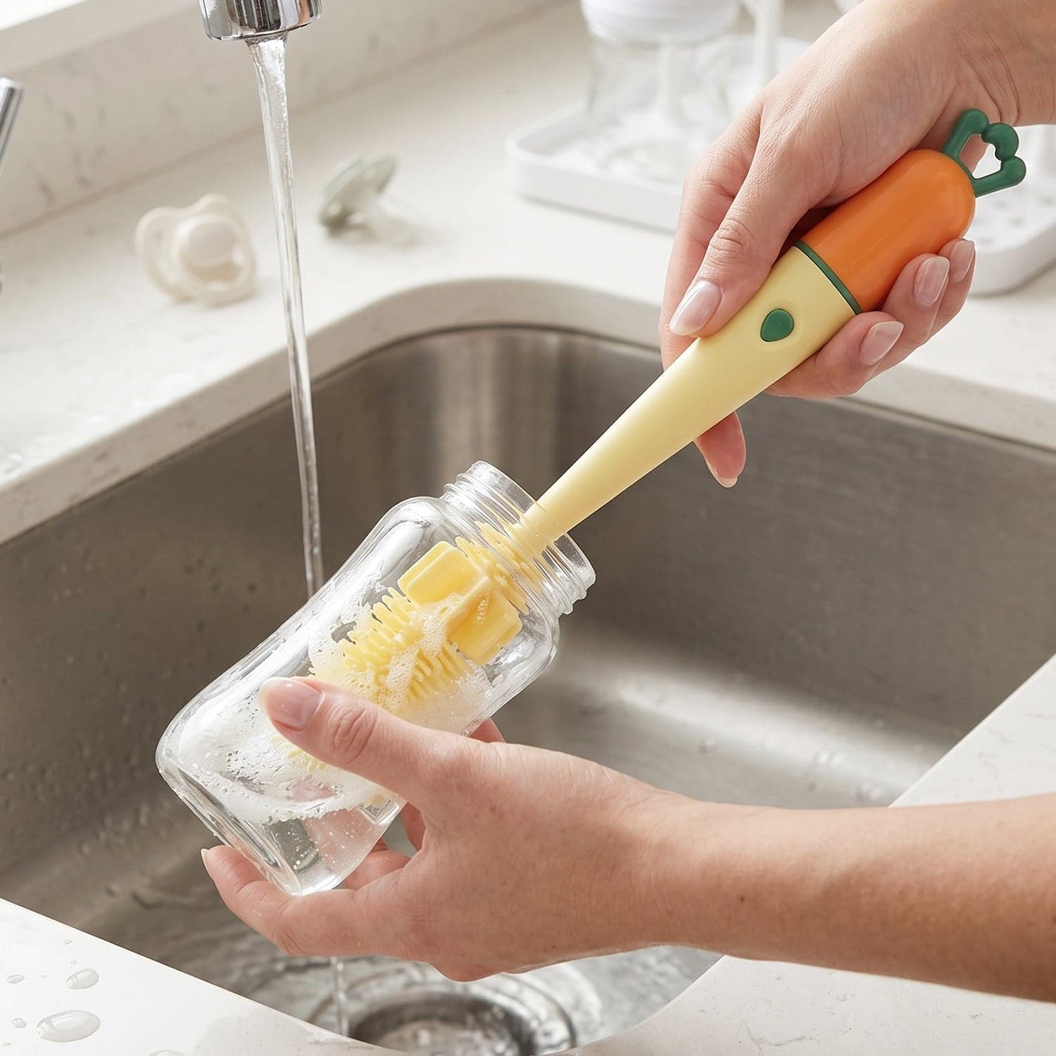 3 in 1 Bottle Cleaning Brush the Gentle & Reusable with Silicone Head thumbnail 3