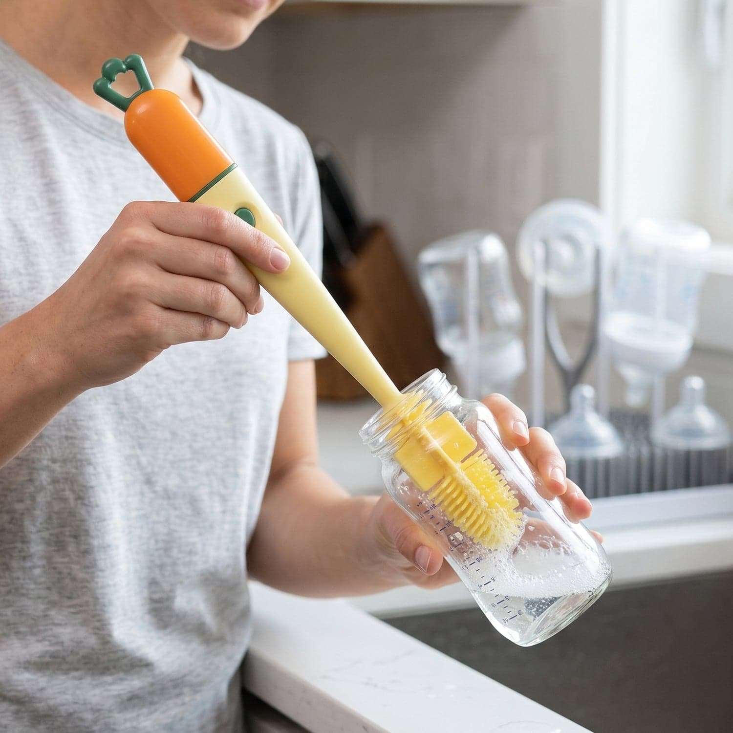 3 in 1 Bottle Cleaning Brush the Gentle & Reusable with Silicone Head thumbnail 7