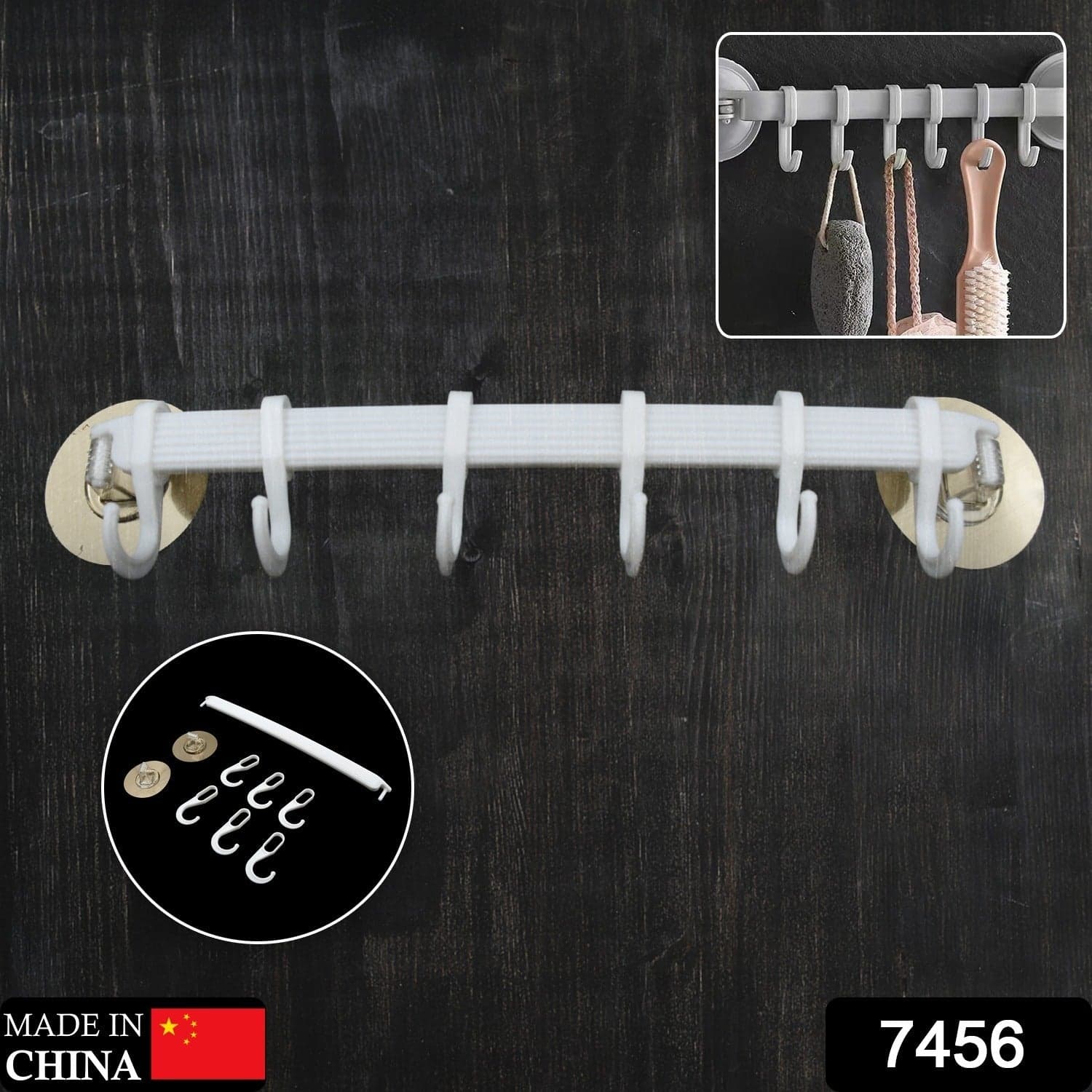 1pc bath towel hanger wall mount towel hanger wall towel shelf towel hanging rack kitchen towel holder towel hanging hook thumbnail 2