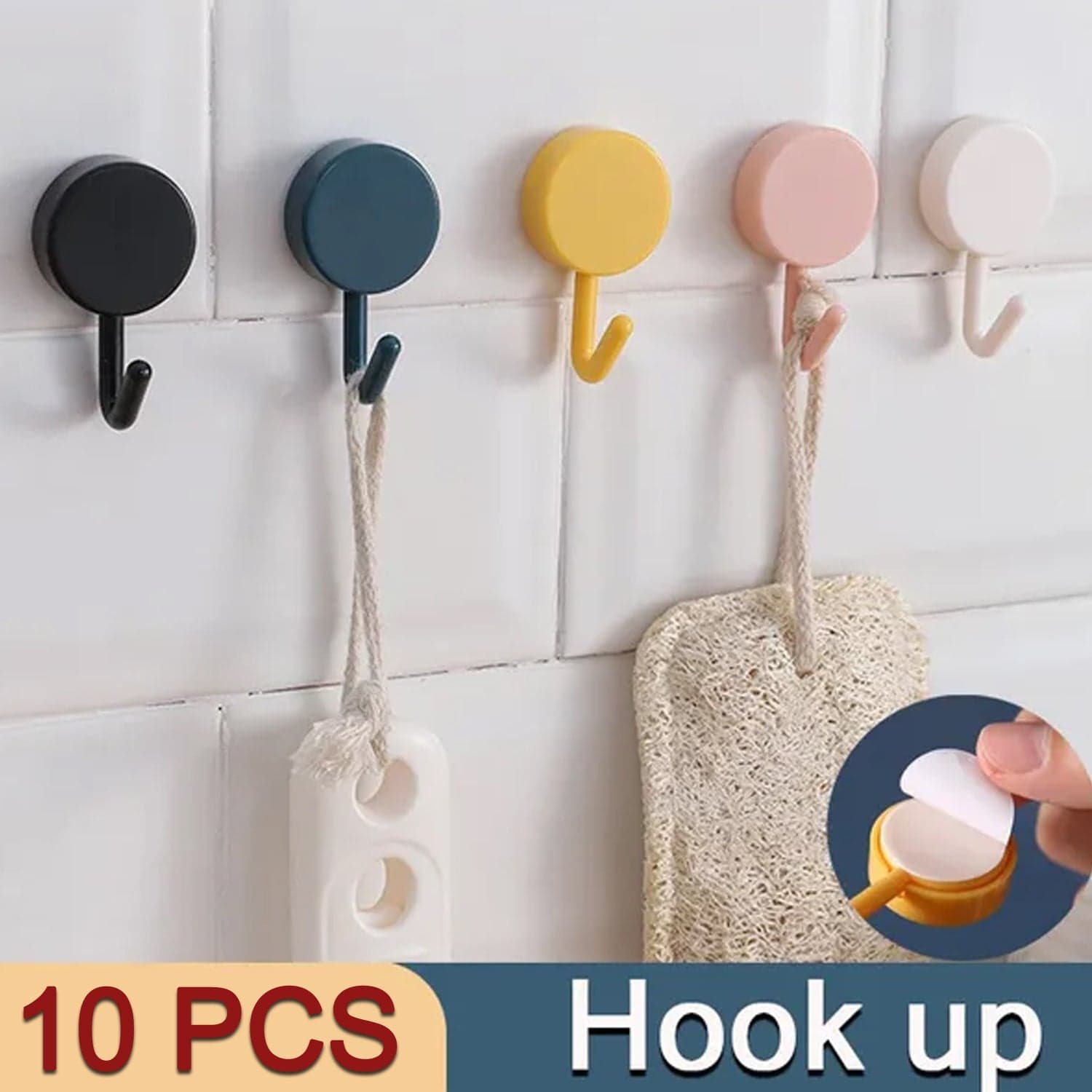 Self-Adhesive Sticky Wall Hooks (10 Pcs) thumbnail 3