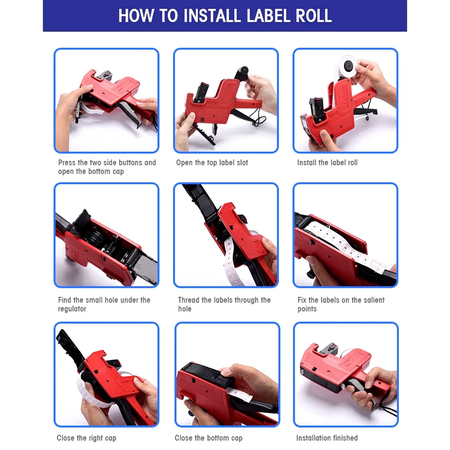 Handheld 8-Digit Plastic Price Tag Gun of Ideal for Retail & Market Price Tagging thumbnail 4