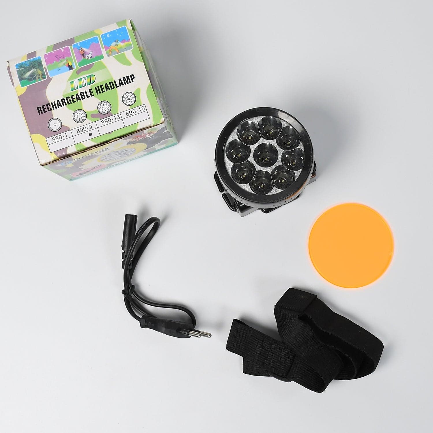 Head Lamp 9 Led Long Range Rechargeable Lamp Use For Farmers, Fishing thumbnail 6