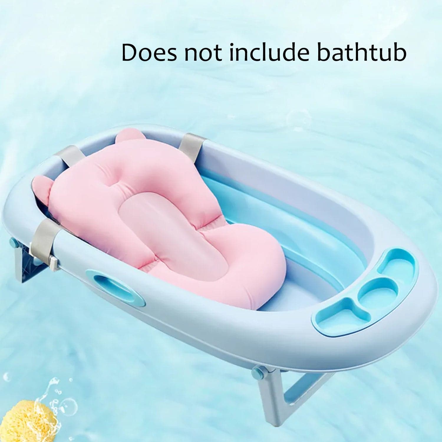 Baby Bath Pillow Newborn Anti-Slip Bathtub Pad Foldable with Strap For 0-6 Month Baby thumbnail 3
