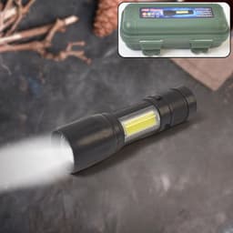 Led Usb Rechargeable Mini Flashlight Of Ultra-Bright Zoom & Cob Side Lantern