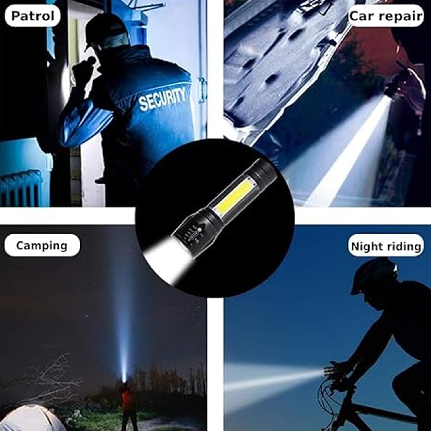 Led Usb Rechargeable Mini Flashlight Of Ultra-Bright Zoom & Cob Side Lantern thumbnail 4